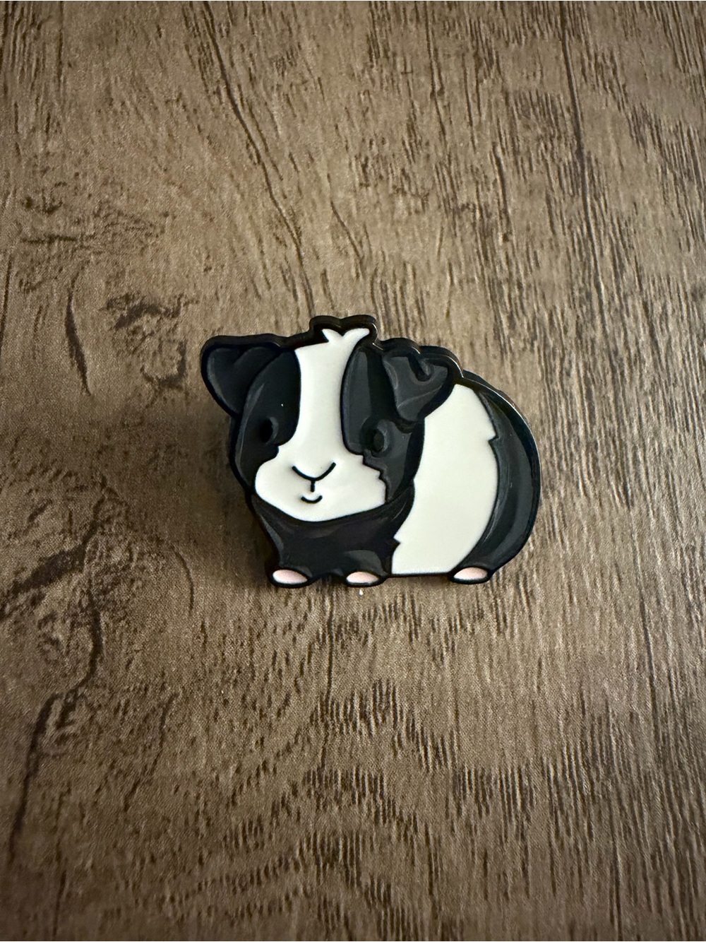 Black & White Guinea Pig Enamel Pin - Small Pets Accessory